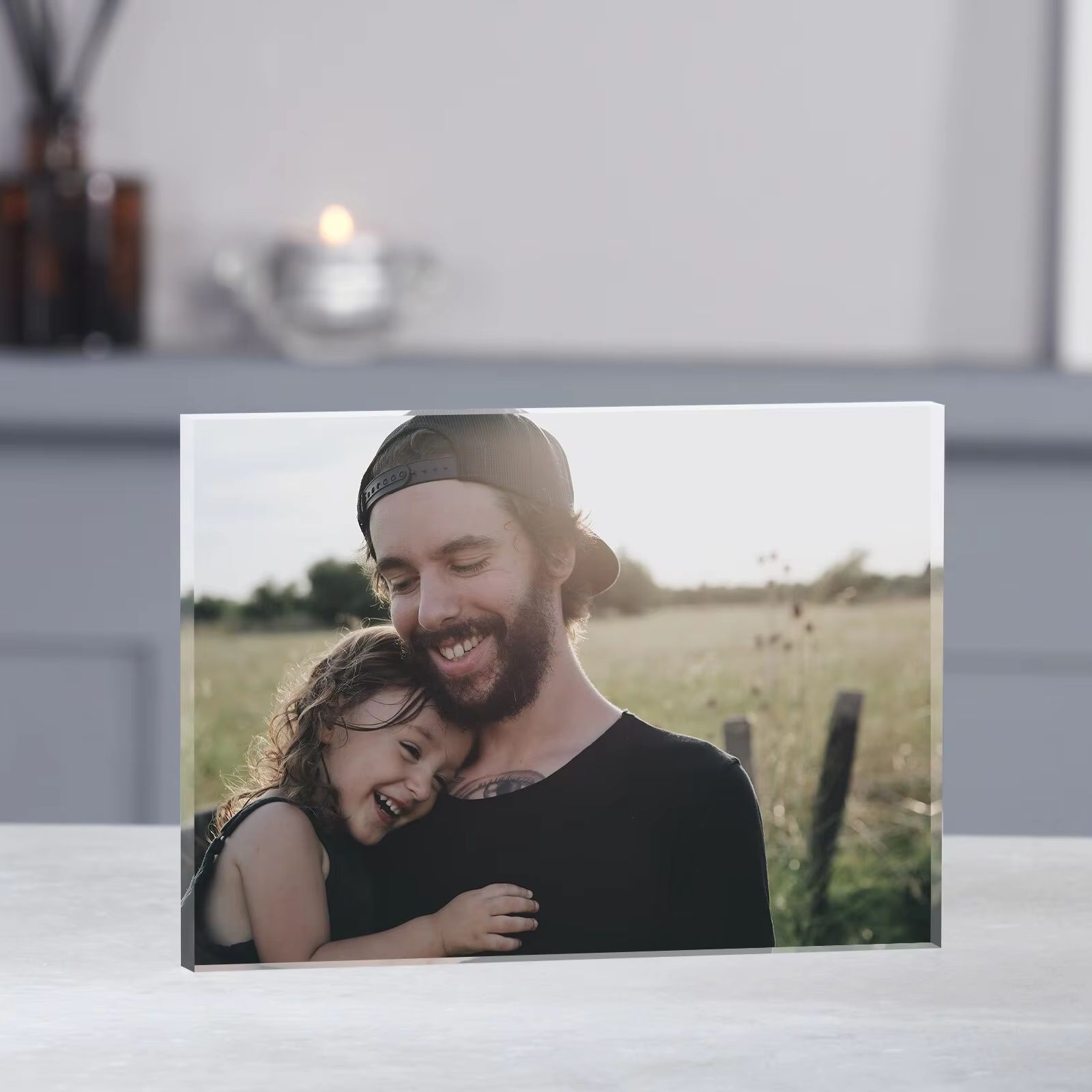 Photo Acrylic Block - パーソナライズされた写真アクリルブロックプレート、カスタム写真プリント、任意の画像印刷、家の装飾ギフト用パーソナライズ写真ブロック