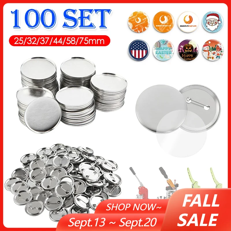 Button Badge Blank - 100 セットブランクバッジピンボタンメーカー部品用品 25 ミリメートル 32 ミリメートル