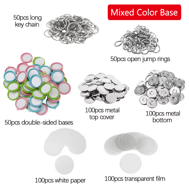 50個/セット DIY両面キーパーツ リングバッジボタン作成 - Button Badge Blank のレビューと価格