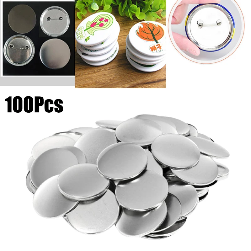 100個入り 無地バッジピンボタンメーカー部品 家庭用品 D - Button Badge Blank のレビューと価格