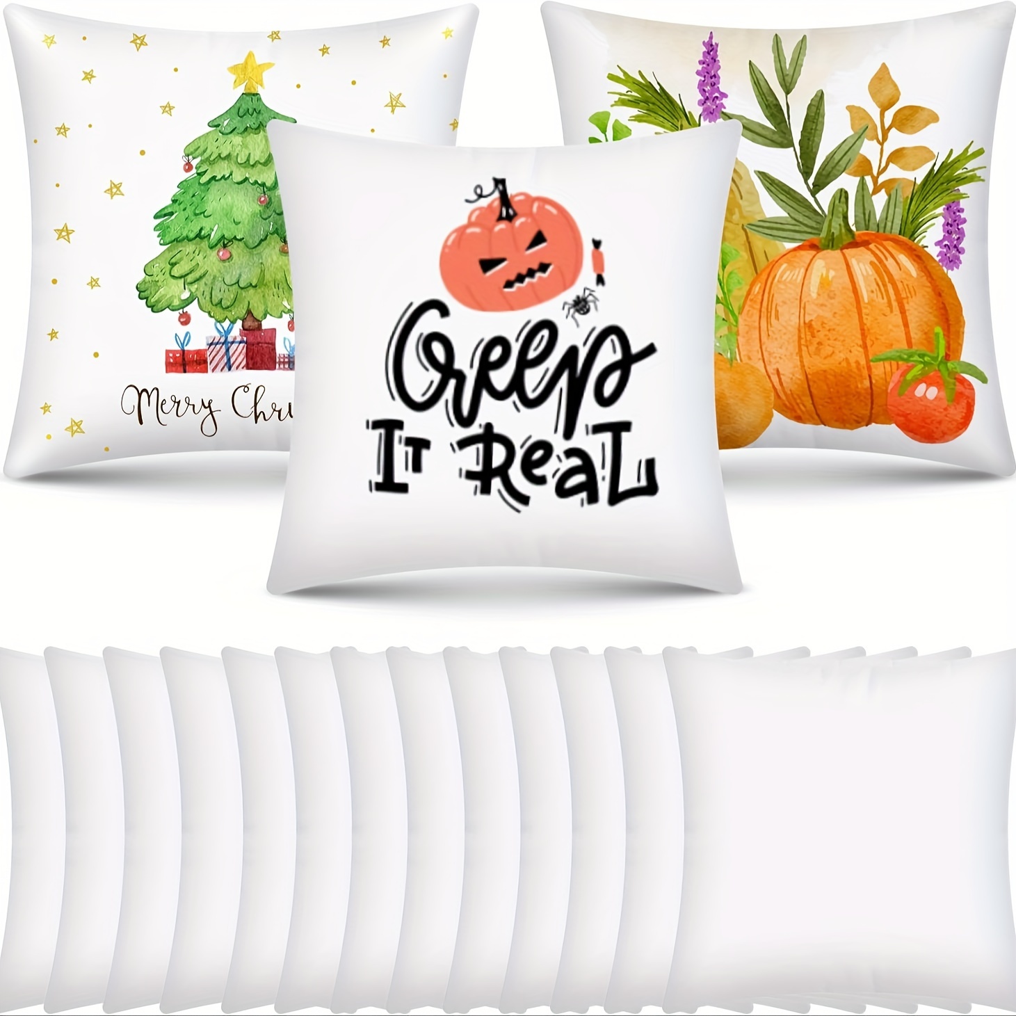 無地昇華プリント枕カバー 2/6/10枚セット 40x40c - Pillow Cover Sublimation のレビューと価格
