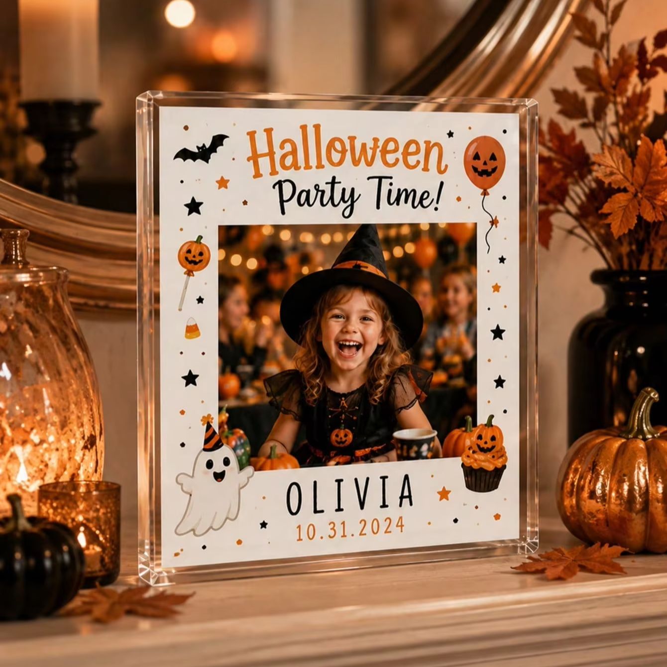 カスタムハロウィンアクリルフォトブロック、パーソナライズされ - Photo Acrylic Block のレビューと価格