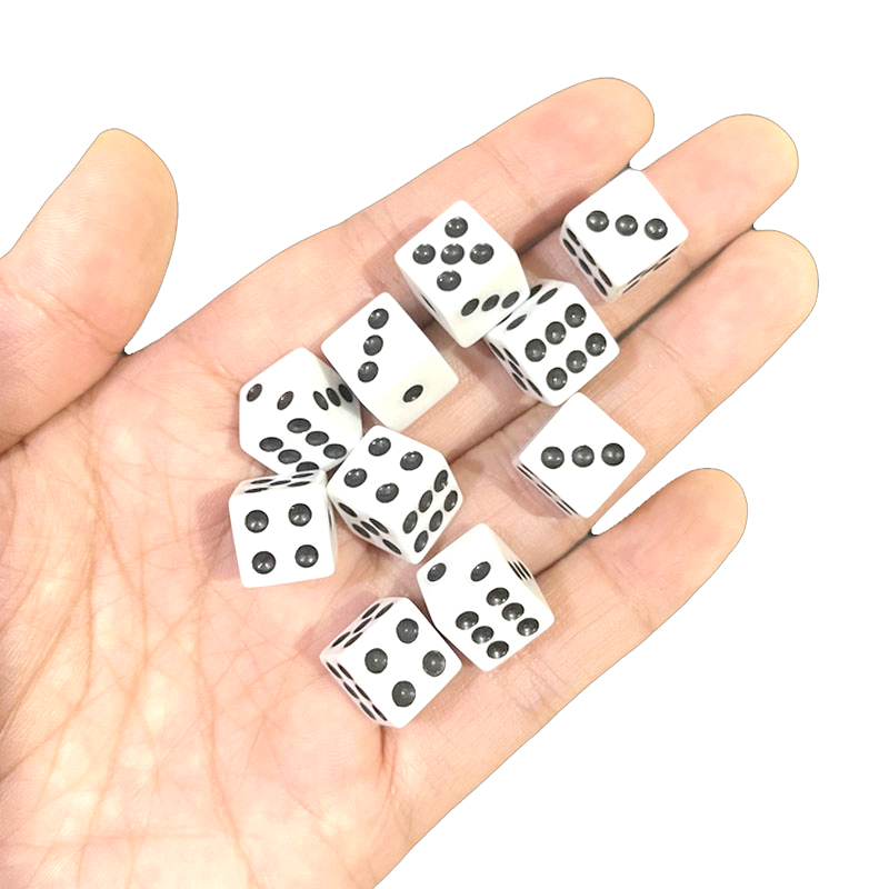 卸売 1000 個ドットサイコロ 10 ミリメートルブラック - Puzzle Blank White のレビューと価格
